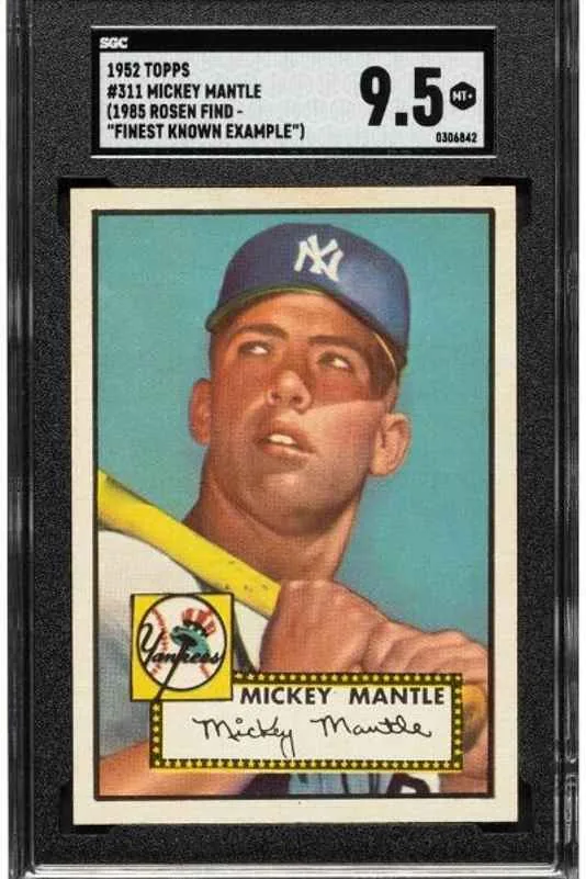 SGC 9.5 graded 1952 Topps #311 Mickey Mantle baseball card